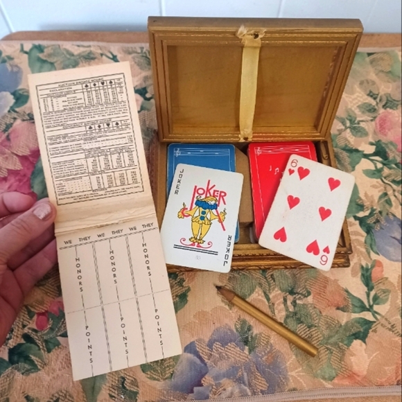 Vintage Bridge Card Game Box - Picture 2 of 7
